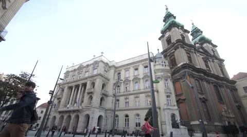 Old chapel in the town Stock Footage 55732481