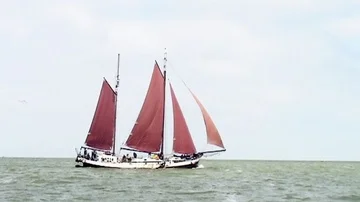 Old Chartership on IJsselmeer Stock Footage 85572320