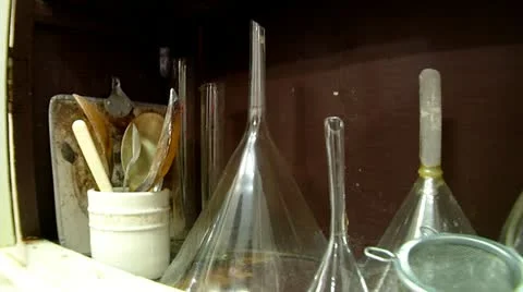 Old chemical laboratory instruments Stock Footage 14467216