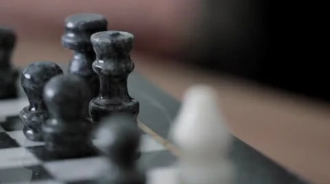 Old chess board closeup dolly shot Stock Footage 7906732