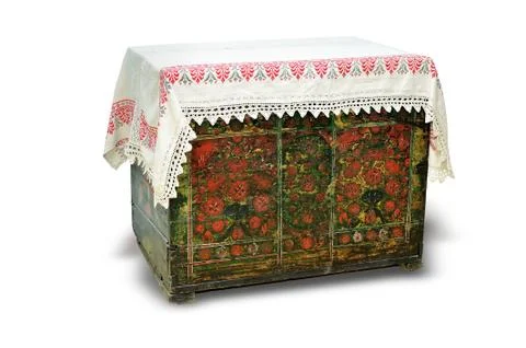 Old chest on white background Stock Photos