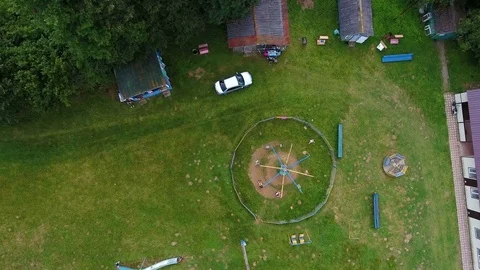 Old child carousel Stock Footage 77520129