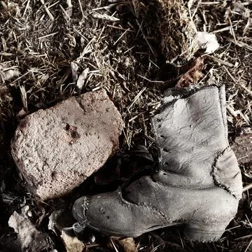 Old Children’s Boot 库存照片