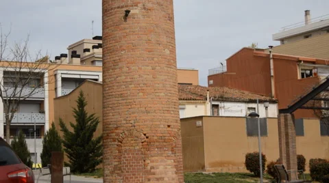 Old Chimney Remains Stock Footage 50048838