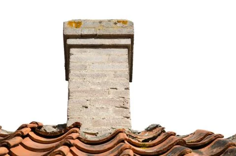 Old chimney on a rooftop Stock Photos