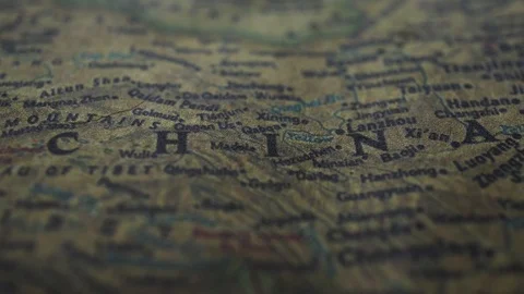 Old China On World Map, Dolly Shot Stock Footage 102119578