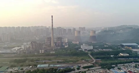 Old Chinese Generating Station. 4K Stock Footage 111914054