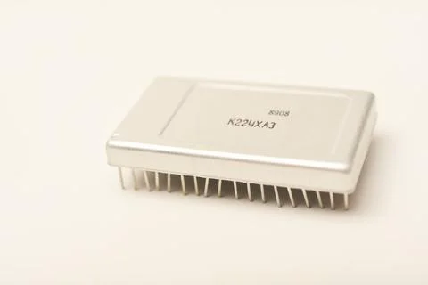 Old chips on a white background. Different electronic chips. Microcircuits .. Stock Photos