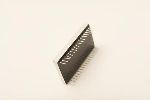 Old chips on a white background. Different electronic chips. Microcircuits .. Stock Photos