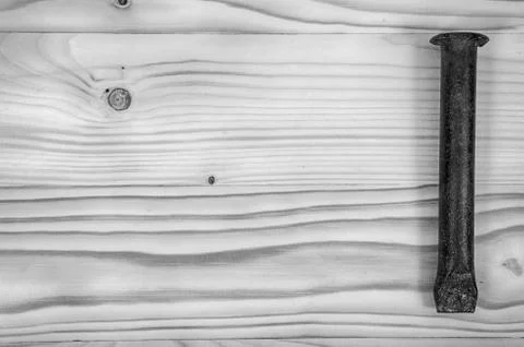 Old chisel on a wooden table. Stock Photos