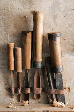 Old chisels Stock Photos