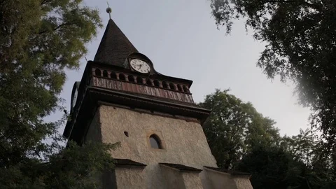 Old church and the clock Stock Footage 81177478