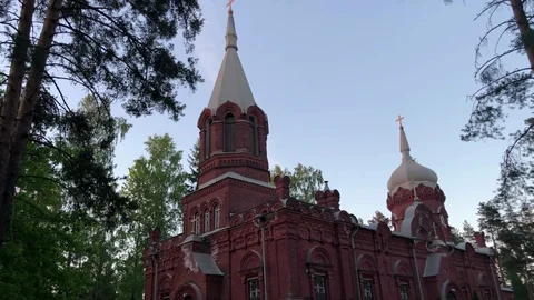 Old church between the trees Stock Footage 91193239