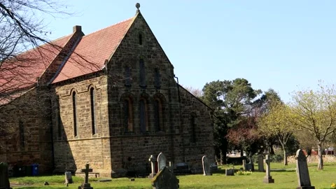 Old Church With Graveyard Stock-Footage 153214911