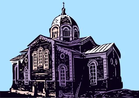Old Church Stock Illustration