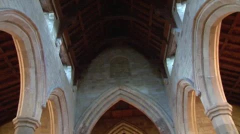 Old Church Interior Stock Footage 10760955