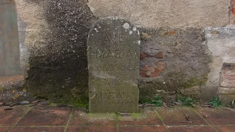 Old church Mare de Deu de les Arenes milestone Stock Footage 106828356