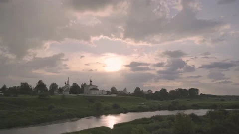 The old church by the river. Stock-Footage 158317238
