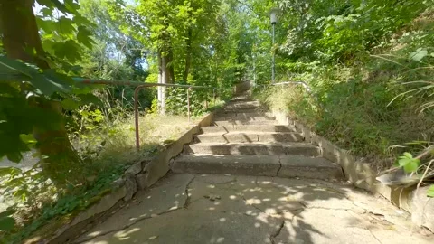 Up the old church steps Stock Footage 245997013