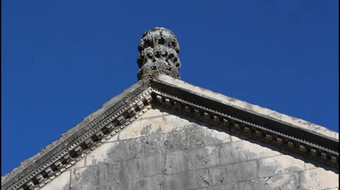 Old church, window, tilt down Stock Footage 32687964