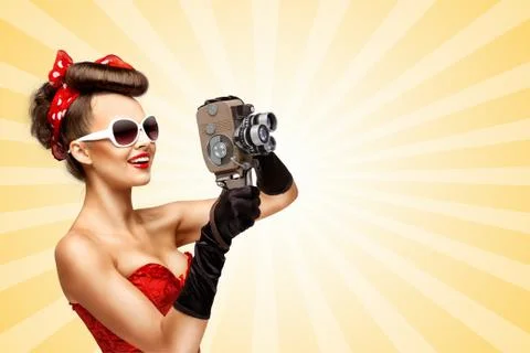 Like in old cinema. Stock Photos