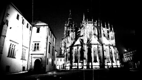 The old cinema in Prague. Stock Footage 83959949