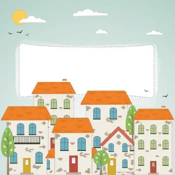 Old city background with place for your text. Vector Stock Illustration