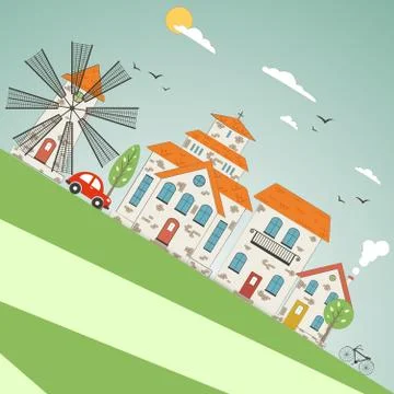 Old city background. Vector Stock Illustration