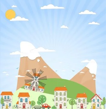 Old city background. Vector Stock Illustration