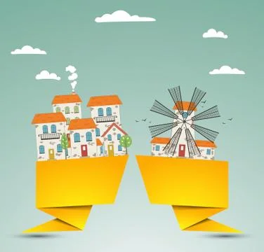 Old city background. Vector Stock Illustration