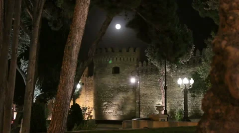 Old City of Baku at night Video stock 59659088