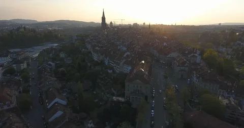 Old city of Bern at sunset 스톡 동영상 89878223