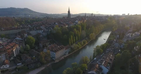 Old city of Bern at sunset Stockbeeldmateriaal 89878482