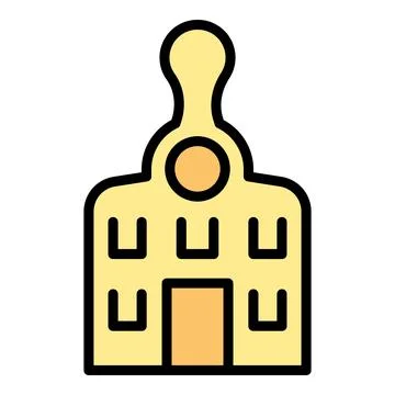 Old city building icon vector flat Stock Illustration