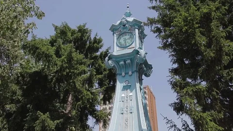 Old city clock in Central Square of Braila, Romania - Color corrected 動画素材 83044468