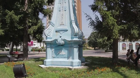 Old city clock in Central Square of Braila, Romania - Color corrected 動画素材 83044470