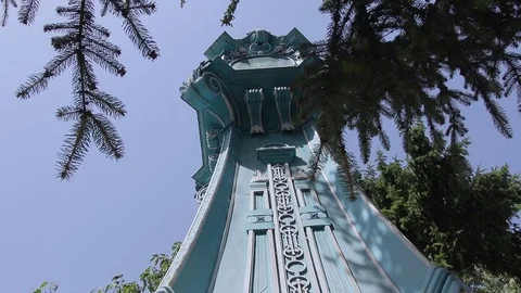 Old city clock in Central Square of Braila, Romania - Color corrected 動画素材 83044589