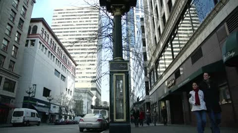 Old City Clock. Crane shot.  Stock Footage 10717710
