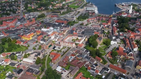 The old city of Hobro in Denmark Stock Footage 305179765
