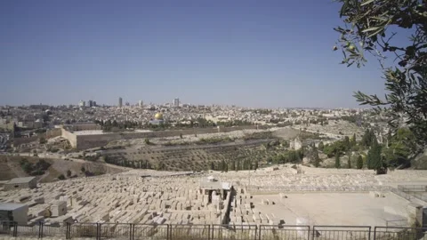 Old City of Jerusalem - Mount of Olives Stock Footage 245310326