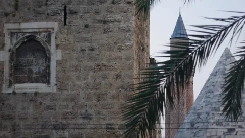 Old City Mosque and Tower in Antalya Stock Footage 260651374