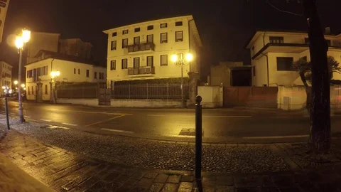 Old city night timelapse Stock Footage 73547828