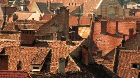 Old City Rooftops Heatwave Vídeo Stock 8508649