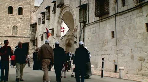Old City Streets of Jerusalem Stock Footage 10874426