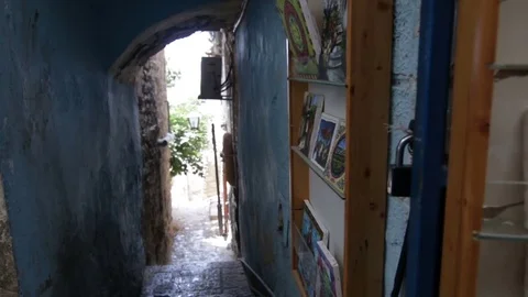 Old city zefat 動画素材 72300968