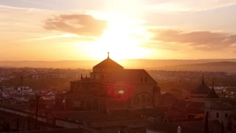 Old Cityscape Flyover in Spain in Springtime Stock-Footage 331272717