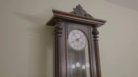 Old classic clock on the wall Stock Footage 98706952