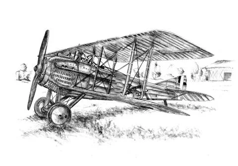 Old classic plane isolated white Stock Illustration