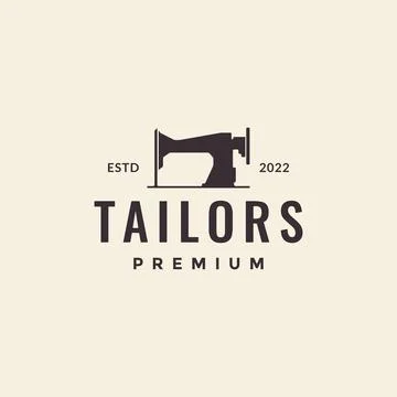 Old classic sewing machine logo design vector graphic symbol icon illustrat.. Stock Illustration