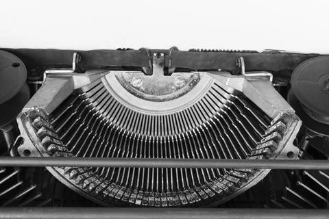 An old classic typewriter. Copy space. For text purpose. Stock Photos